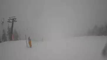 Widok z górnej stacji wyciągu orczykowego w Szczyrk Mountain Resort.