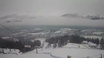 Widok z Kamery na trasy zjazdowe na Polanie Szymoszkowej w Zakopanem