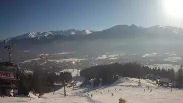 Widok z Kamery na trasy zjazdowe na Polanie Szymoszkowej w Zakopanem
