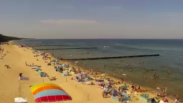 Kamera z widokiem na plażę i morze w Trzęsaczu - Powiat Gryficki