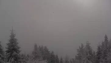 Przepiękny widok z kamery na Turbaczu ze schroniska PTTK.