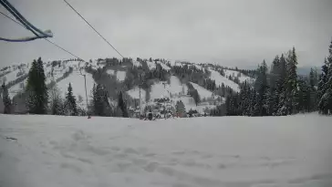 Widok z górnej części wyciągu U Jędrola