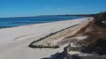 Obraz na żywo z plaży w Ustce, nadmorską promenadę i punkt widokowy