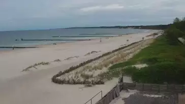 Obraz na żywo z plaży w Ustce, nadmorską promenadę i punkt widokowy