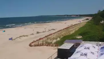 Obraz na żywo z plaży w Ustce, nadmorską promenadę i punkt widokowy
