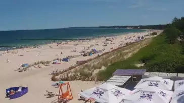 Obraz na żywo z plaży w Ustce, nadmorską promenadę i punkt widokowy
