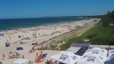 Obraz na żywo z plaży w Ustce, nadmorską promenadę i punkt widokowy
