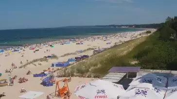 Obraz na żywo z plaży w Ustce, nadmorską promenadę i punkt widokowy