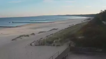 Obraz na żywo z plaży w Ustce, nadmorską promenadę i punkt widokowy
