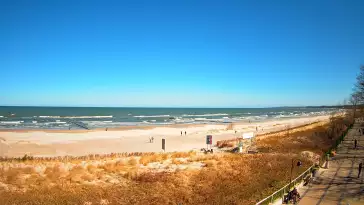Obraz na żywo z plaży w Ustce, nadmorską promenadę i punkt widokowy