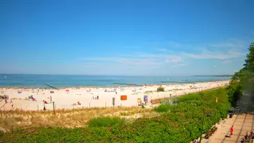 Obraz na żywo z plaży w Ustce, nadmorską promenadę i punkt widokowy