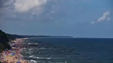 Ustronie Morskie widok z kamery na plażę