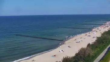 Ustronie Morskie widok z kamery na plażę