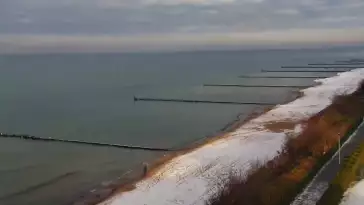 Ustronie Morskie widok z kamery na plażę