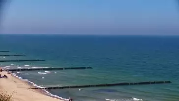 Ustronie Morskie widok z kamery na plażę