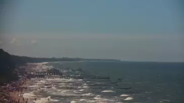Ustronie Morskie widok z kamery na plażę