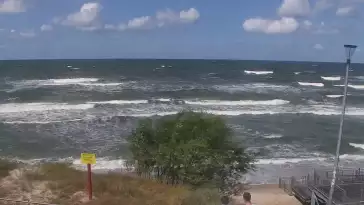 Łazy - widok na plażę w obrotowej kamery