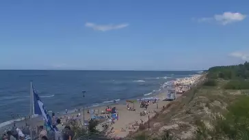 Łazy - widok na plażę w obrotowej kamery