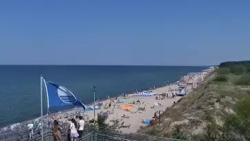 Łazy - widok na plażę w obrotowej kamery