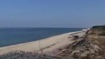 Łazy - widok na plażę w obrotowej kamery