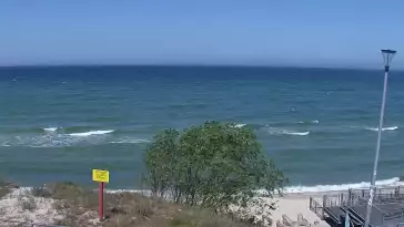 Łazy - widok na plażę w obrotowej kamery