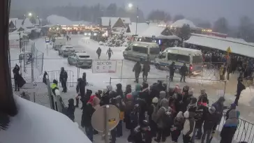 Widok na Wielką Krokiew z góry rozbiegu
