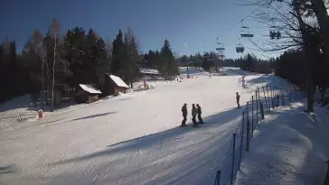 Widok na trasę narciarską Wierchomla szałas