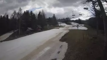 Widok na trasę narciarską Wierchomla szałas