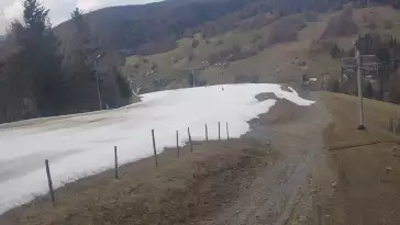 Widok z górnej stacji narciarskiej Wierchomla Toczek