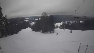 Obraz live z kamery prezentujący kilometrową trasę z wyciągu Wierchomla - Polanki.