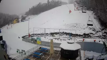 Widok na bramki i kolej linową w SOSZOWIE.