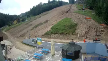 Widok na bramki i kolej linową w SOSZOWIE.