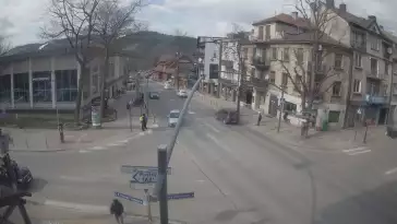 Zakopane - widok na skrzyżowanie ulic Zamoyskiego z Krupówkami.