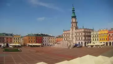 Widok na Rynek Wielki Miasta w ZAMOŚCIU - KAMERA LIVE