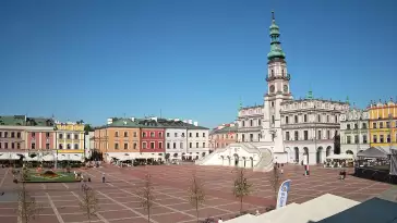 Widok na Rynek Wielki Miasta w ZAMOŚCIU - KAMERA LIVE