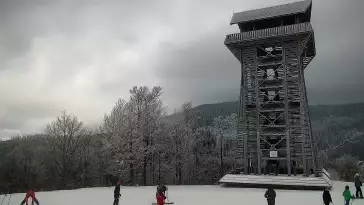 Mosorny Groń - widok z kamery na stok