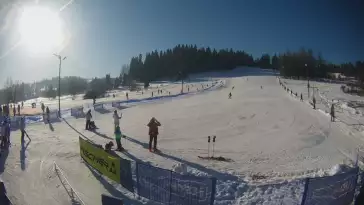 Widok na stację narciarską Zebra znajdującą się na Podhalu