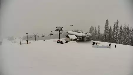 Widok na jedną z tras narciarskich - Kotelnica I oraz na wspaniałe szczyty Tatr