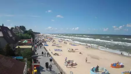 Sarbinowo plaża kamera na plaży