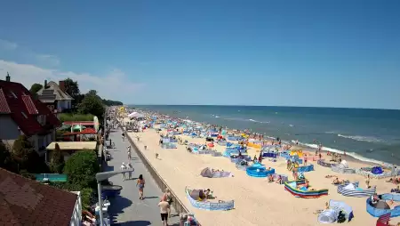 Sarbinowo plaża kamera na plaży