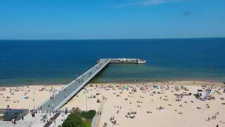 Obraz na żywo na Molo i Plażę w Kołobrzegu