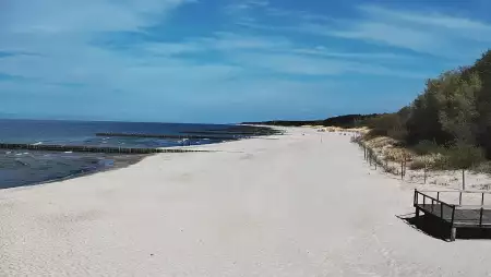 Widok z kamery na molo i plażę w Niechorzu - NOWOŚĆ