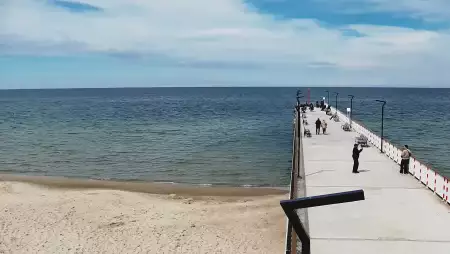 Widok z kamery na molo i plażę w Niechorzu - NOWOŚĆ