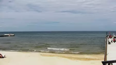 Widok z kamery na molo i plażę w Niechorzu - NOWOŚĆ