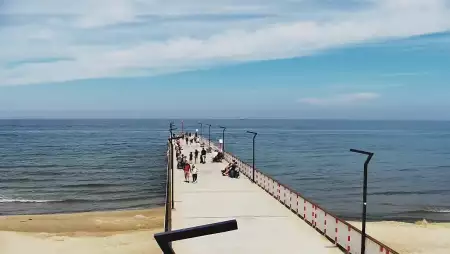 Widok z kamery na molo i plażę w Niechorzu - NOWOŚĆ