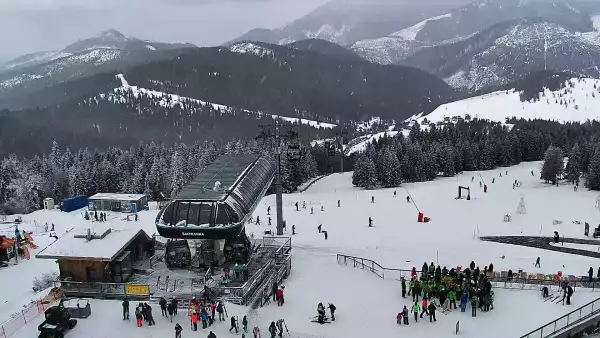 Obraz na żywo z górnej stacji ośrodka narciarskiego Bachledka Ski&Fun.