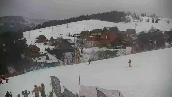 Widok na trasy narciarskie na Słowacji. Online prosto z ośrodka Bachledka