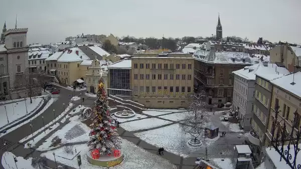 Widok z Kamery na Plac Bolesława Chrobrego w Bielsku-Białej na żywo