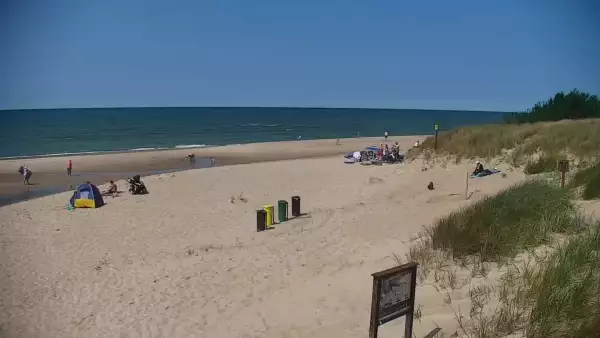 Widok z Kamery na plażę w Bobolinie