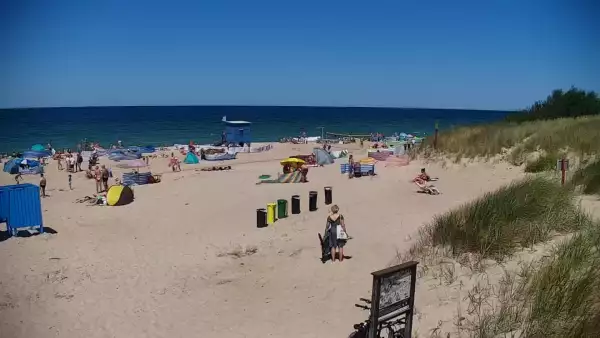 Widok z Kamery na plażę w Bobolinie